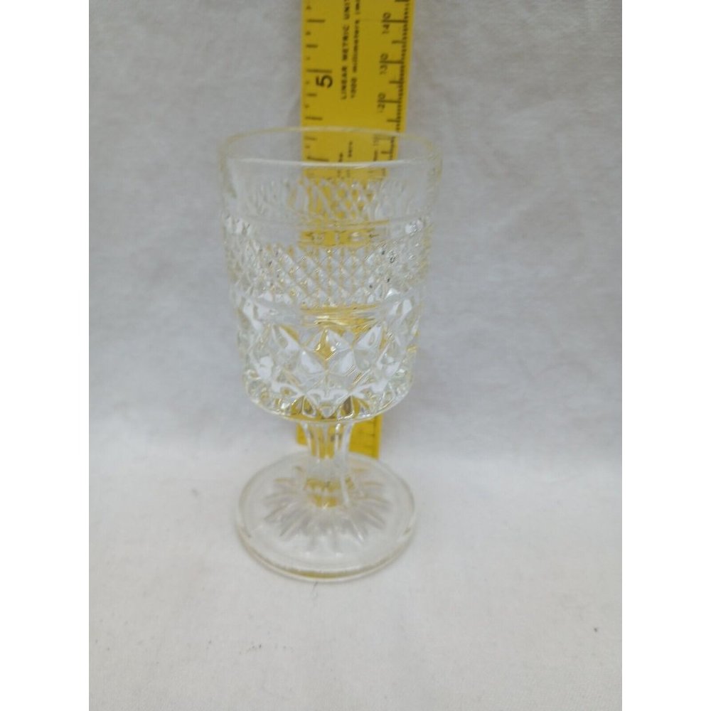 WEXFORD Glass Diamond Cut Design Juice Wine Water Stem Goblet